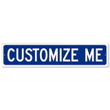 SmartSign Blue Custom Street Sign - 4" x 18", Aluminum, Reflective Option, Personalize Your Own Street Sign, Outdoor Metal Sign for Home, Office, Decor, Room, USA-Made