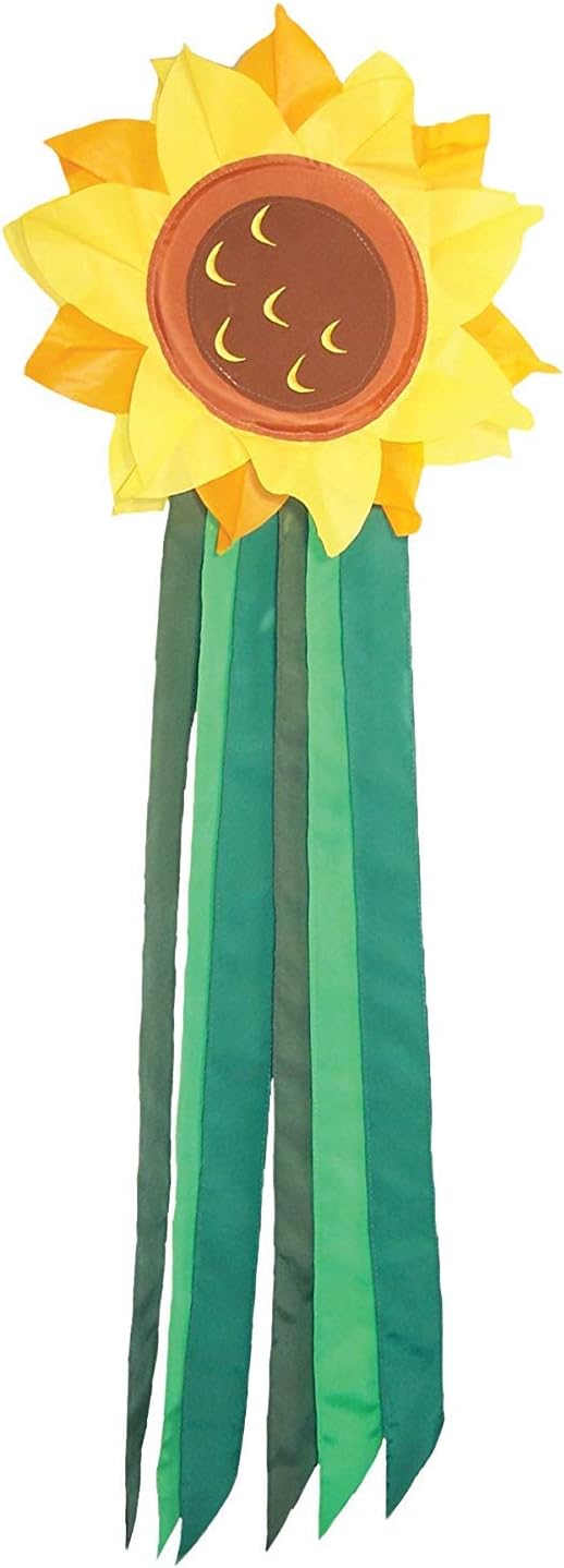 2D Windtails Sunny Flower 16" X 16" w/ 26" Tails