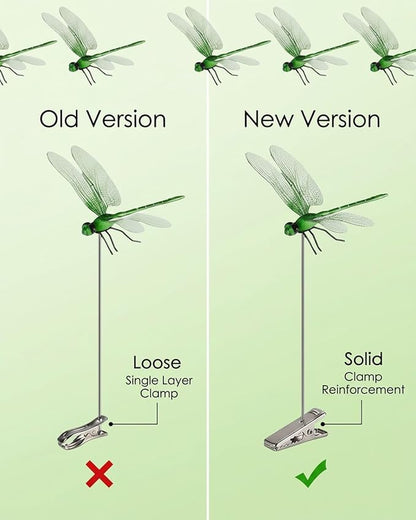 Dragon Fly Clips for Bugs Repellent, Outdoor Dragonfly Clips to Keep Bugs Away, Clip on Dragonfly Garden Decor Flying Butterflies Decorations Fake Flies Metal Dragon Moving Yard Ornaments Hat(24pcs)