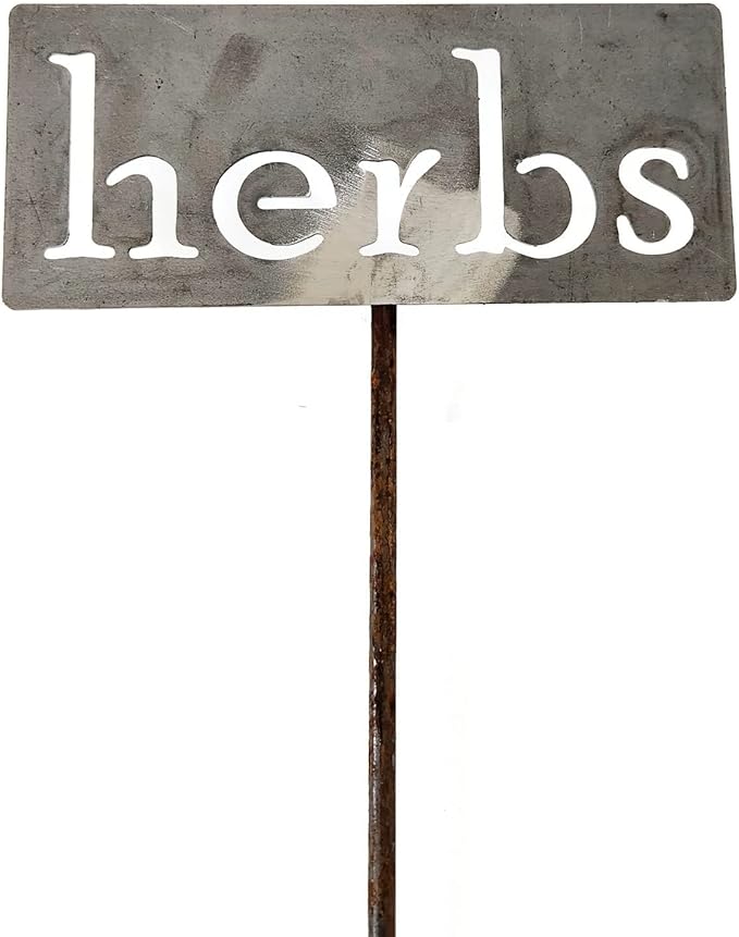 Classic Metal Garden Markers 19 Inches Tall (herbs, Raw, Unfinished Steel (will rust with time))