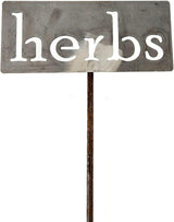 Classic Metal Garden Markers 19 Inches Tall (herbs, Raw, Unfinished Steel (will rust with time))