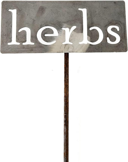 Classic Metal Garden Markers 19 Inches Tall (herbs, Raw, Unfinished Steel (will rust with time))