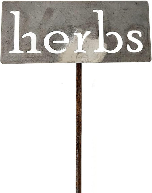 Classic Metal Garden Markers 19 Inches Tall (herbs, Raw, Unfinished Steel (will rust with time))