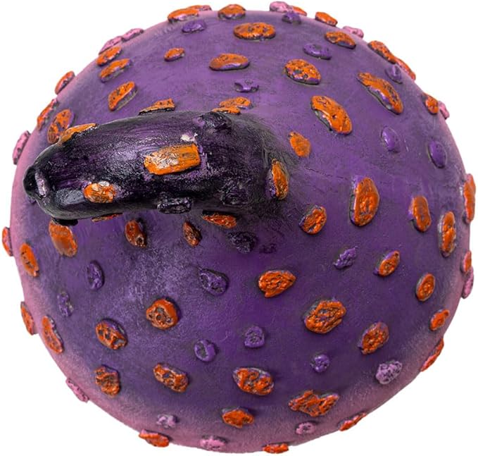 Pacific Giftware Whimsical Purple Garden Toadstool Mushroom Statue with Curled Cap and Orange Spots Resin Fantasy Decor for Outdoor Fairy Landscaping 17.71" Tall