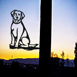 Adorable Dog Stake Decoration Yard Garden Outdoor Metal Art Dog Silhouette Decoration Steel Dogs Statue Adorable Ornament Gift (Labrador Retriever)