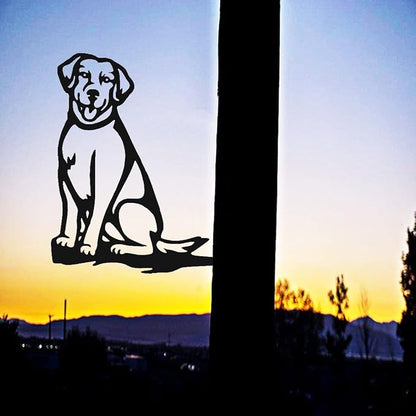 Adorable Dog Stake Decoration Yard Garden Outdoor Metal Art Dog Silhouette Decoration Steel Dogs Statue Adorable Ornament Gift (Labrador Retriever)