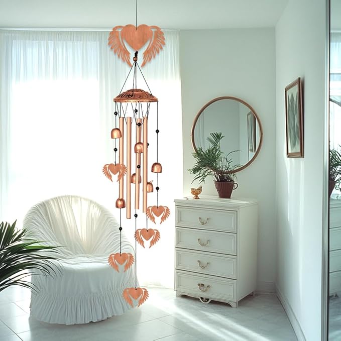 INFUNLY Outdoors Wind Chimes Love Wing Music Wind Chimes Large Aluminium Memorial Wind Chime Inspirational Gift for Women Garden Patio Home Decor