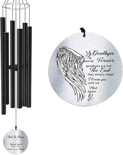 ASTARIN Personalized 30" Bereavement Wind Chimes for Outside, Memorial Gift in Remembrance of a Loved One, Sympathy Gift for Loss of Mother Father Husband, Garden Patio Decor