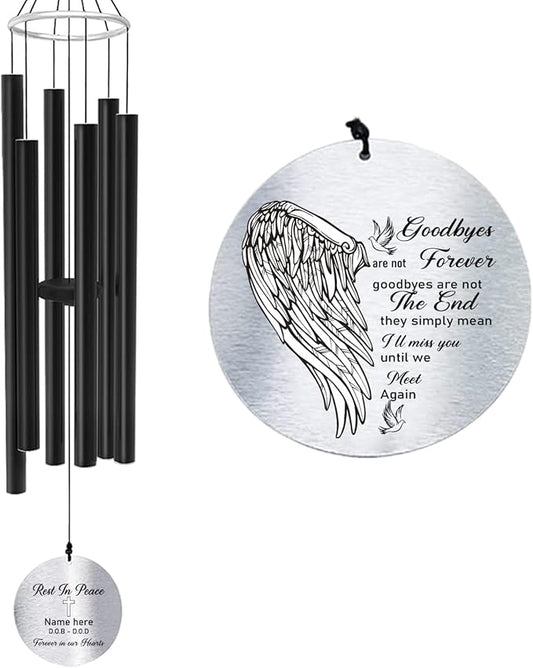 ASTARIN Personalized 30" Bereavement Wind Chimes for Outside, Memorial Gift in Remembrance of a Loved One, Sympathy Gift for Loss of Mother Father Husband, Garden Patio Decor