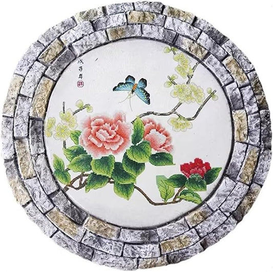 GZHERVICES Garden Stepping Stones for Landscaping Arrangements, Lawn Stepping Stones for Gardens, Outdoor Decorative Accents, Handcrafted Outdoor Lawn Pathway Ornaments(Multi-Colored-B)