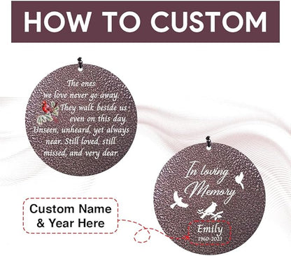 Personalized Wind Chime Memorial, Cardinal Memorial Gift, Sympathy Chimes, Wind Chimes for Loss of Loved One, In memory of a late friend, Bereavement/Sympathy for Remembrance, Product in USA