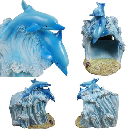 Gutter Diverter Rain,Dolphin Statue Deco Gutter Extension Downspout,Eco-Friendly Resin Sculpture Gutter Extender Diverter,Splash Block, Perfect Rain Gutter Downspout Extension for 3"x4" Downspouts
