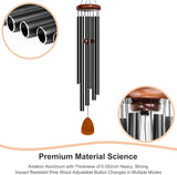 Bursvik Wind Chimes for Outside Deep Tone, 50 inch Large Wind Chimes, 6 Heavy Duty Tubes Aluminium Metal Extra Large Wind Chime, Decoration for Garden, Patio, Yard, Gift for Mother's Day(Waterdrop)