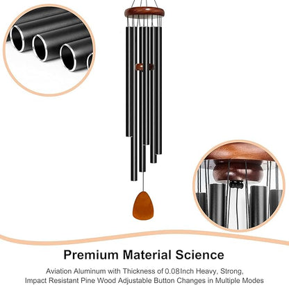 Bursvik Wind Chimes for Outside Deep Tone, 50 inch Large Wind Chimes, 6 Heavy Duty Tubes Aluminium Metal Extra Large Wind Chime, Decoration for Garden, Patio, Yard, Gift for Mother's Day(Waterdrop)