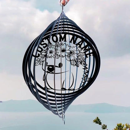 Personalized Hedgehog Metal Wind Spinner, Custom Outdoor Ornament for Yard Display, Kinetic Wildlife Sculpture, Cute Garden Gift (Hedgehog Garden Wind Spinner)