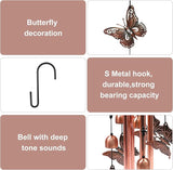 SumDirect Butterfly Wind Chime for House Decor, Wind Chimes for Outside, Memorial Wind Chimes, Memorial Gifts for Front Porch, Patio, Balcony Decor