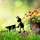 Metal Ants Art Outdoor Gardening Ornaments Yard Metal Art Backyard Lawn Stakes Decor Ants Garden Iron Crafts (B)