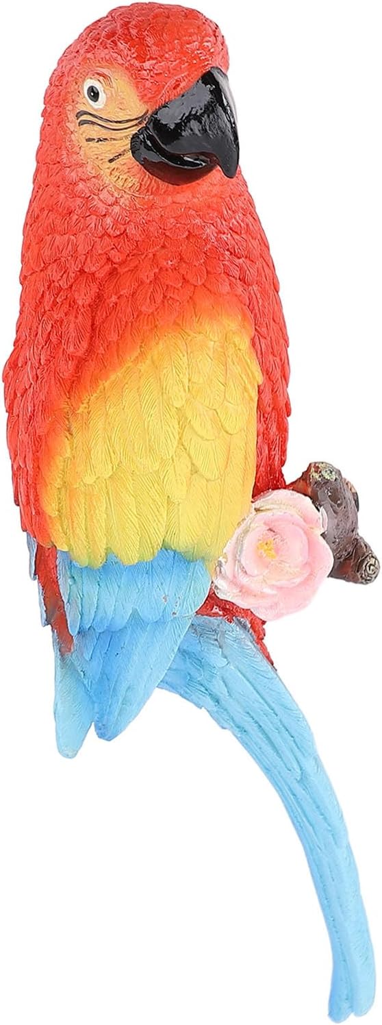 Pssopp Sculpture Ornament Decor,Bright Statues Outdoor Patio Garden Statues Statues Miniature Art Carved Small Animal Rustic Wildlife Decor for Garden (Red)