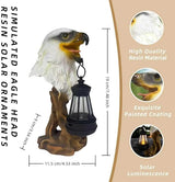 Solar Powered Eagle Statue Outdoor Decor - A Garden Statue Seasons, with Lightweight, a Unique Gift for Grandma and mom