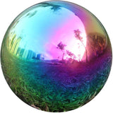 USHome Rainbow Home Garden Gazing Globe Mirror Balls, Polished Stainless Steel Shiny Sphere, Ideal As a Housewarming Gift (12 Inch)