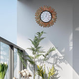 Sunflower Outdoor Thermometers, No Need Battery Indoor Themometer, 12" Metal Wall Thermometer with Large Number Easy to Read for Patio Room Decor