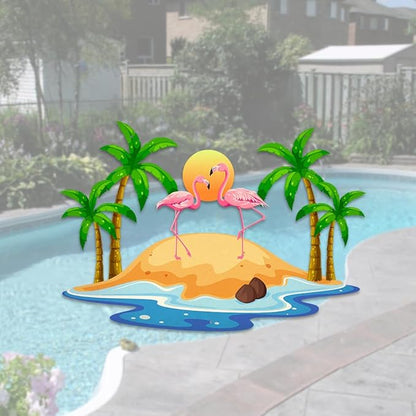 MeMate Flamingo Metal Sign, Personalized Name Outdoor Sign, Flamingo House Outdoor Decor for Porch Deck Backyard Patio Pool, 8 to 24 inches