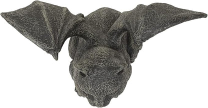 6.75” Faux Stone Gothic Winged Gargoyle Cat Fantasy Garden Charcoal Grey Textured Statue