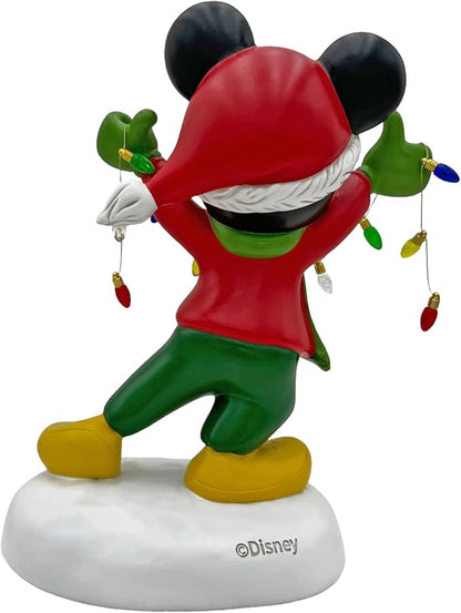Disney Mickey with Lights Merry Christmas Garden Statue, 12 inches Tall, Officially Licensed Disney Product