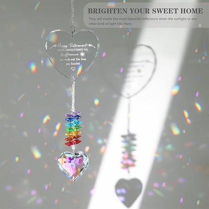 Retirement Gift Crystal Suncatcher, Retirement Gifts for Women, Gifts for Retired Friend Coworker Nurse Boss Teacher
