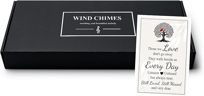Cardinal Wind Chimes for Loss of Loved One, Sympathy Wind Chimes Home Decor Outdoor Garden, Gifts for Bereavement, Condolence, Funeral, Soothing Melodic Tones with Mute Option 32" - C4