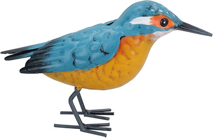 AB Tools Hand Painted Metal Kingfisher Garden Ornament Sculpture Gift 8.5x12x20cm