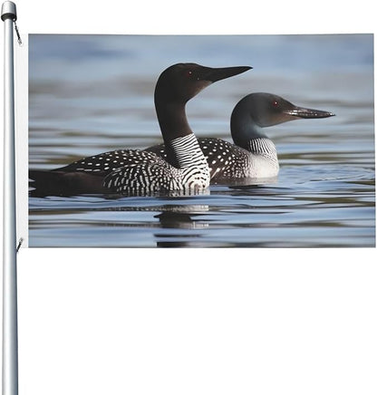 Loon Birds Flag 3x5 Ft Outdoor Heavy Duty Double Sided Garden Flag Vivid Color and Fade proof - Yard Flags for Outside Holiday Banner with Grommets, Wall Art Hanging Poster