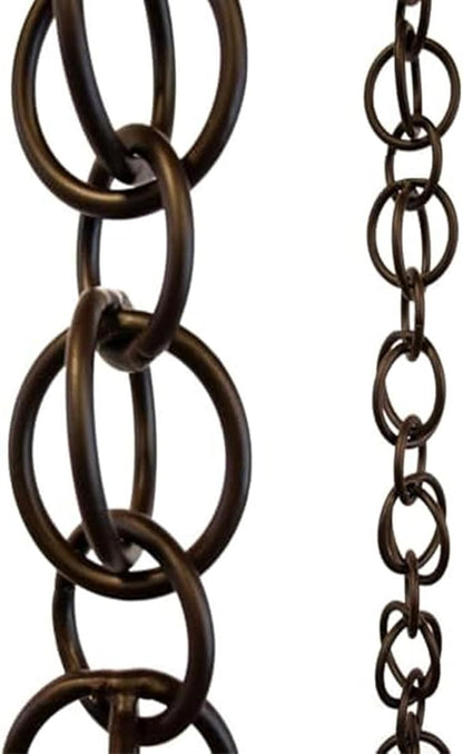 Rain Chains for Gutters Downspouts Outside-Decorative Rain Chain Metal Cups,Adjustable Hanging Rain Hutter Chain,Replacement for Downspout,Vintage Copper Rain Catcher coffeebrown-7m(23ft)