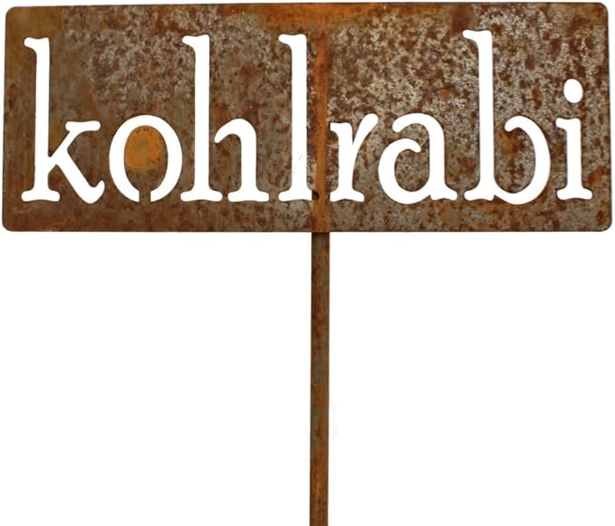 Classic Metal Garden Markers 19 Inches Tall (kohlrabi, Naturally Rusted)