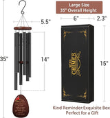 Memorial Wind Chimes for Outside, Sympathy Cardinal Wind Chimes for Loss of Loved One,in Memory of a Loved One Like Mother & Father,Cardinal & Sympathy Gifts Basket for Bereavement,Condolence,Funeral