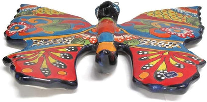 Talavera Pottery Store Hanging Wall Butterfly Hand Painted Indoor Outdoor Multi Colored Figure Glazed