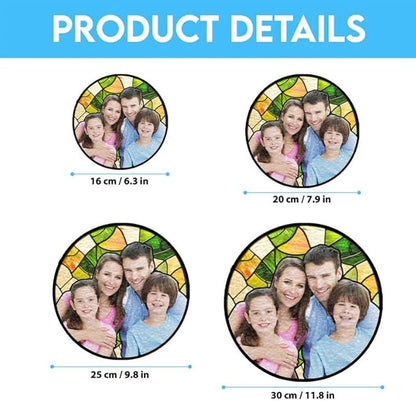 Custom Family Image, Transform Your Photos Into Art, Personalized Window Stained Glass, Father Memorial Gifts, Personalized Family Stained Glass Suncatcher, Custom Photo Ornament