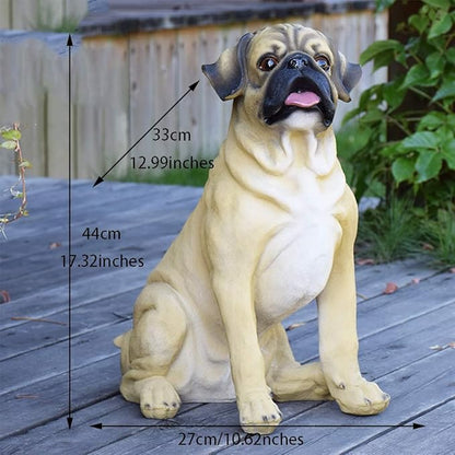 Garden Statues Outdoor Decor Balcony Figurine Outdoor Statues Courtyard Resin Decoration Outdoor Garden Simulation Animal Statue Living Room Corridor Dog Sculpture(27 * 33 * 44cm)