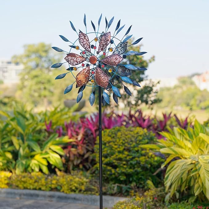 Stargarden Large Wind Spinners Outdoor, 23 Inch Metal Wind Spinner, Double Kinetic Wind Sculptures & Spinners, Waterproof Pinwheels Outdoor Decoration for Patio, Lawn, Garden, Porch Decor