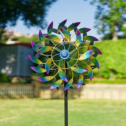 DREAMSOUL 360° Wind Spinners Outdoor, 13" Dia Wind Spinner with Metal Stake, Kinetic Two Way Spinner for Yard Garden Outdoor Decor