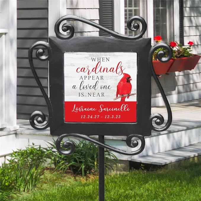 GiftsForYouNow Memorial Cardinal Personalized Garden Stake