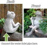 Whimsical Animal Pond Spitter, Outdoor Water Fountain with Pump and Hose, Antique Style Garden Water Fountain for Patio, Yard, Pond and Indoor Decor(Medium)