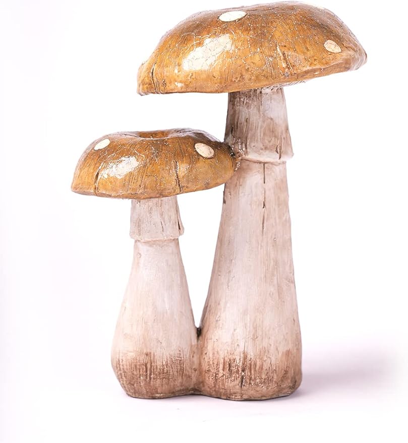 SEINHIJO Mushroom Statue Fairy Garden Decor Outdoor Figurine Polyresin Patio Gift 7.1 Inch