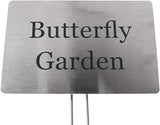 Stainless Steel Garden Sign. 6 x 4 Sign with a 10" Stake. Great as a Garden Memorial or Plant Label (Stainless Steel, 4 x 6)