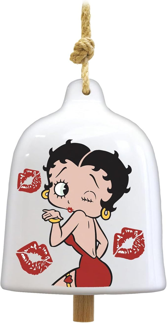 Spoontiques Betty Boop Garden Bell - Decorative Ceramic Bell for Yard and Garden Decoration, Indoor and Outdoor Décor