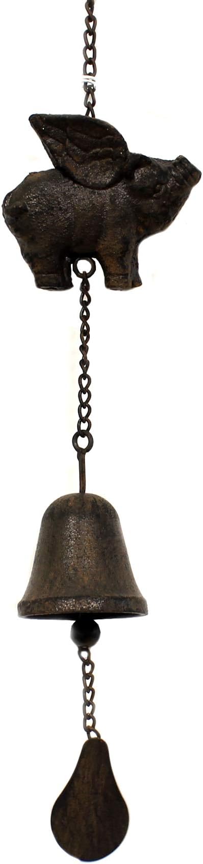 Midwest-CBK Flying Pig With Wings Bell Wind Chime Cast Iron