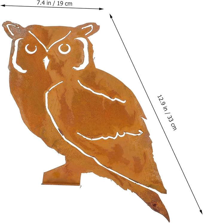 1Pc Owl Shaped Iron Garden Stake Decor Durable Outdoor Statue for Vibrant Courtyard Unique Owl Brighten Up Your Garden for Decor and Garden Art