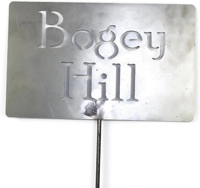 Classic Metal Garden Markers Clearance Items 20 to 33 Inches Tall (Raw Unfinished Steel, Bogey Hill 23")