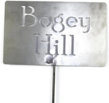 Classic Metal Garden Markers Clearance Items 20 to 33 Inches Tall (Raw Unfinished Steel, Bogey Hill 23")