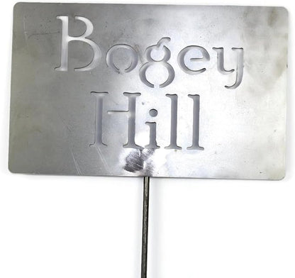 Classic Metal Garden Markers Clearance Items 20 to 33 Inches Tall (Raw Unfinished Steel, Bogey Hill 23")